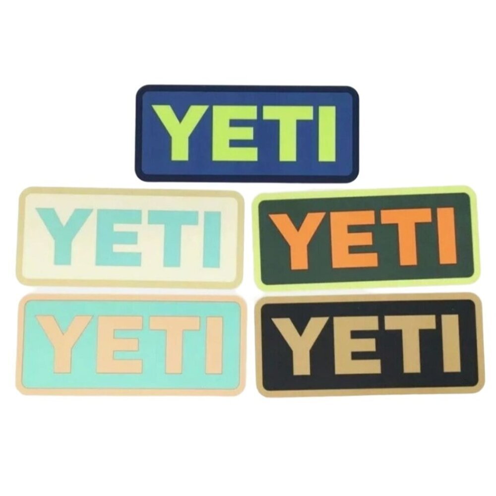 YETI Vinyl Decal Authentic Sticker Set of 5 4"x1.75" for Cooler Tumbler